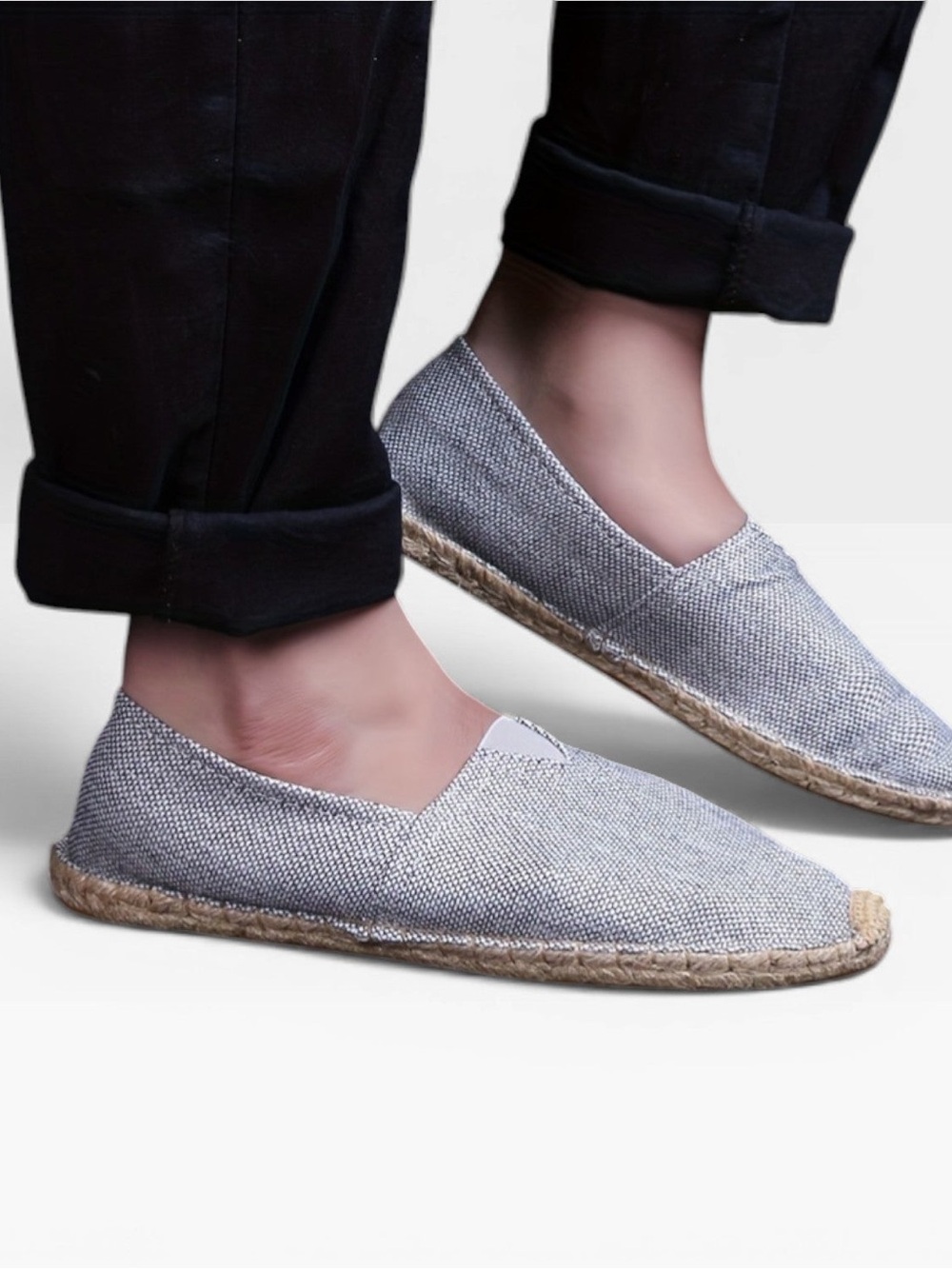 Others Follow Men's Light Blue Denim Espadrille Slip-Ons. Great Condition